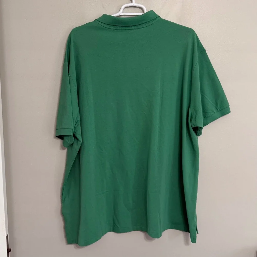 NEW Polo Ralph Lauren Mens 4XB Green Short Sleeve Pique Cotton Pony Polo Shirt